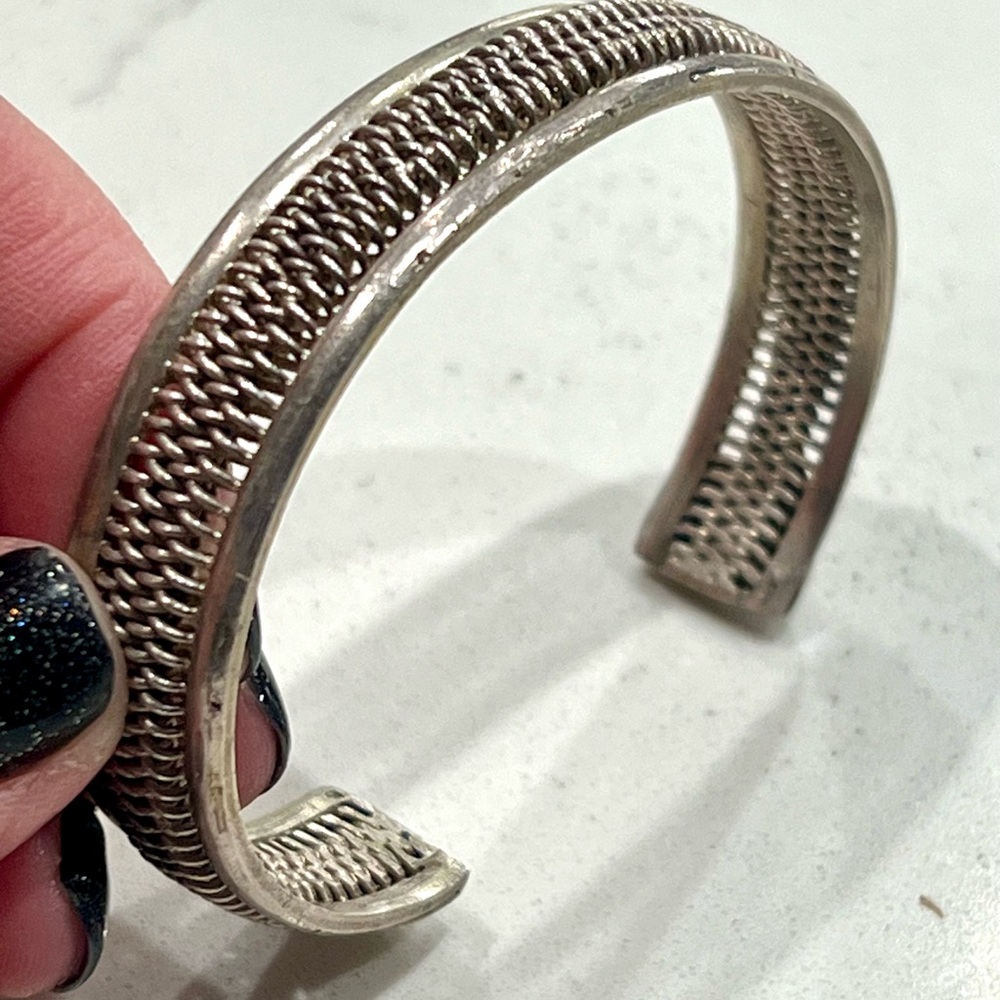 Native American Navajo 925 Sterling Silver Cuff Bracelet Vintage Jewelry